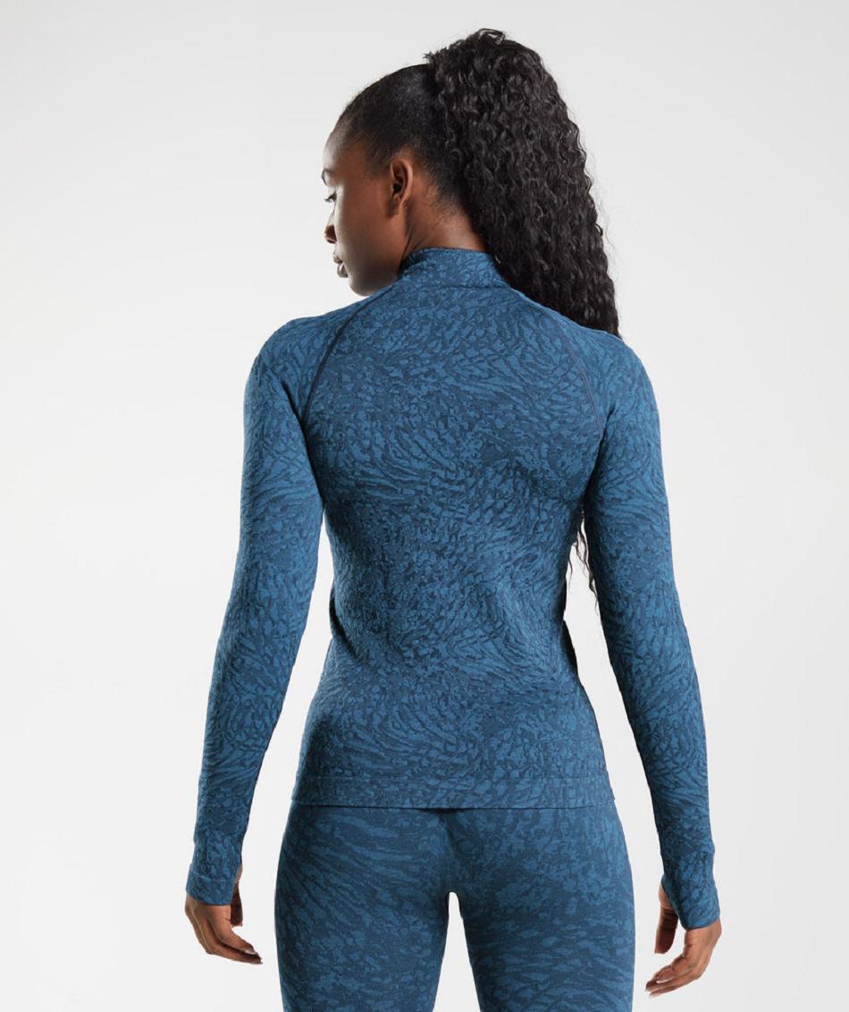 Correr Con Capucha Gymshark Adapt Animal Zip Through Mujer Azul Marino | CO 2589RVD